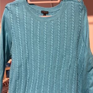 Talbots Women's Aqua Cable Knit Crewneck Sweater plus size 1x